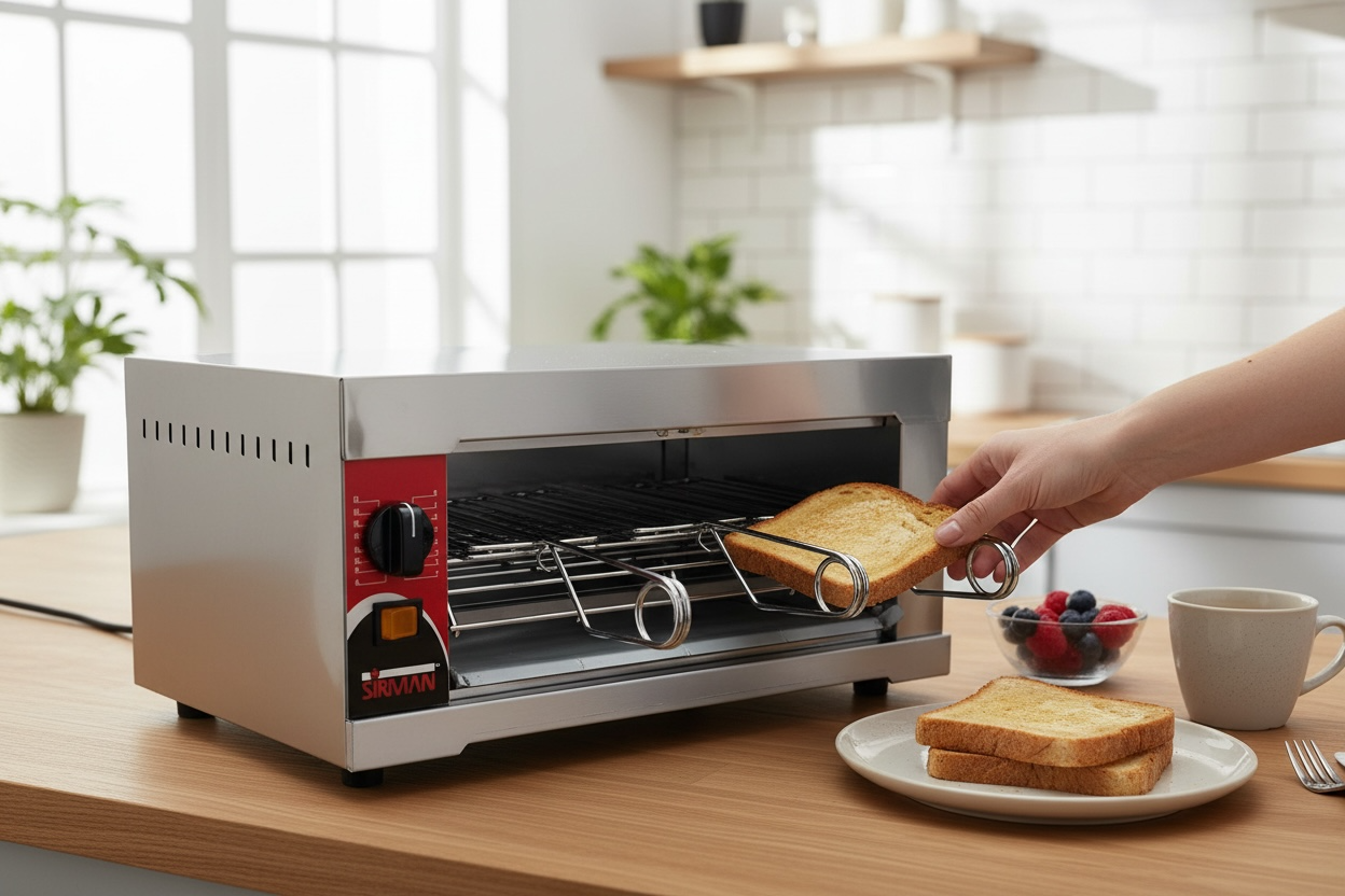 SIRMAN | Tostiera 6Q professionale resistenze al quarzo con deviatore 2400 watt | interamente in acciaio inox | deviatore per esclusione resistenza inferiore