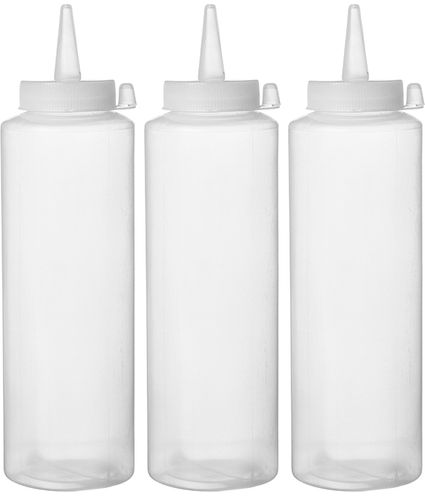Bottiglie dosatrici - 3 pezzi, HENDI, 0,7L, Trasparente, 3 pezzi, 70x(H)240mm