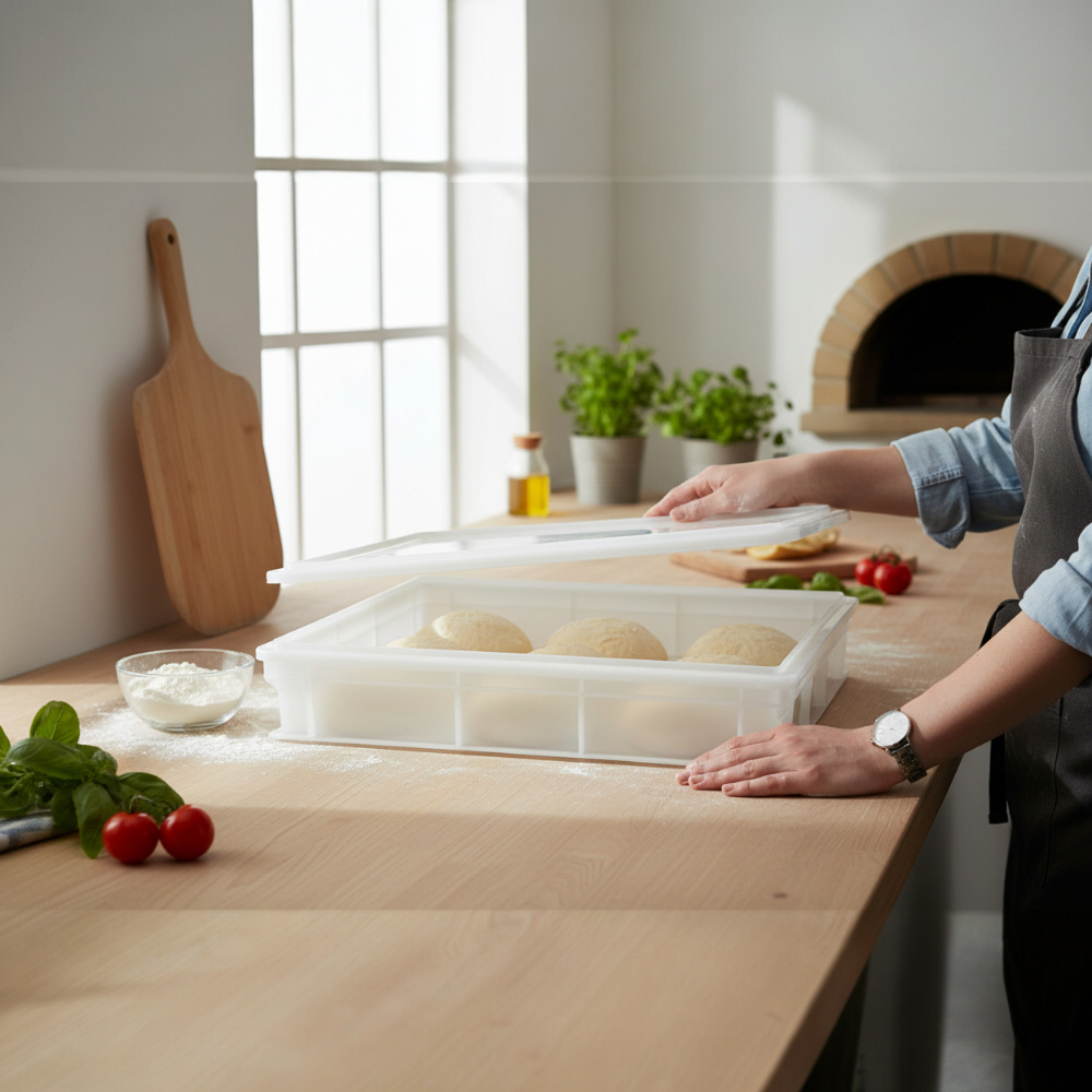 Cassetta per Lievitazione Pizza E Pane + Coperchio 60x40x10H