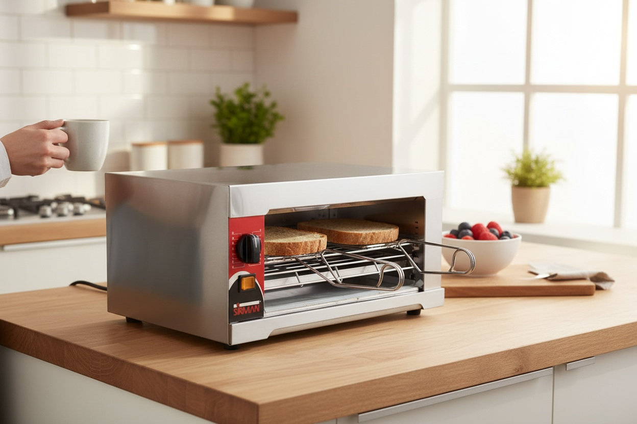 SIRMAN | Tostiera 6Q professionale resistenze al quarzo con deviatore 2400 watt | interamente in acciaio inox | deviatore per esclusione resistenza inferiore