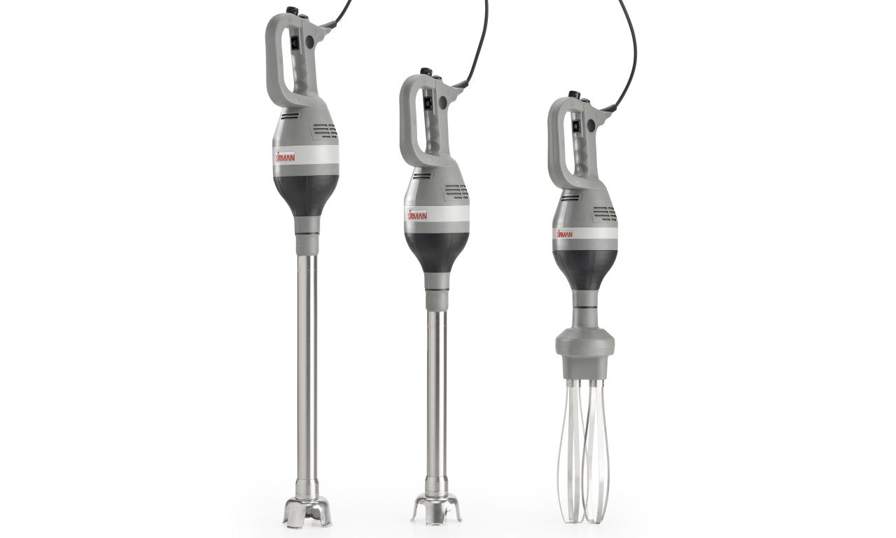 Sirman - VORTEX - Efficiente sistema di raffreddamento motore - Robusta ma leggera struttura portante in ABS caricato a vetro - Pratica ed ergonomica impugnatura - Paracolpi in gomma per attutire il contatto con i recipienti - Motori potenti e prestanti -