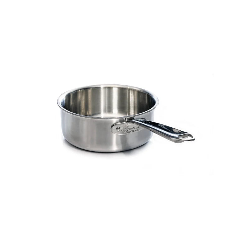 Pentole Agnelli - Casseruola induzione bassa in aluinox – 1 manico cm 20